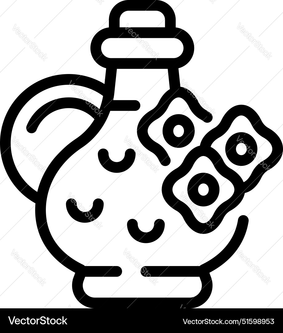 Jug of sesame oil with seeds for cooking Jug of sesame oil with seeds for cooking vector image