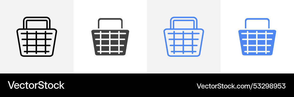Shopping basket icon set use for web ui or app vector image