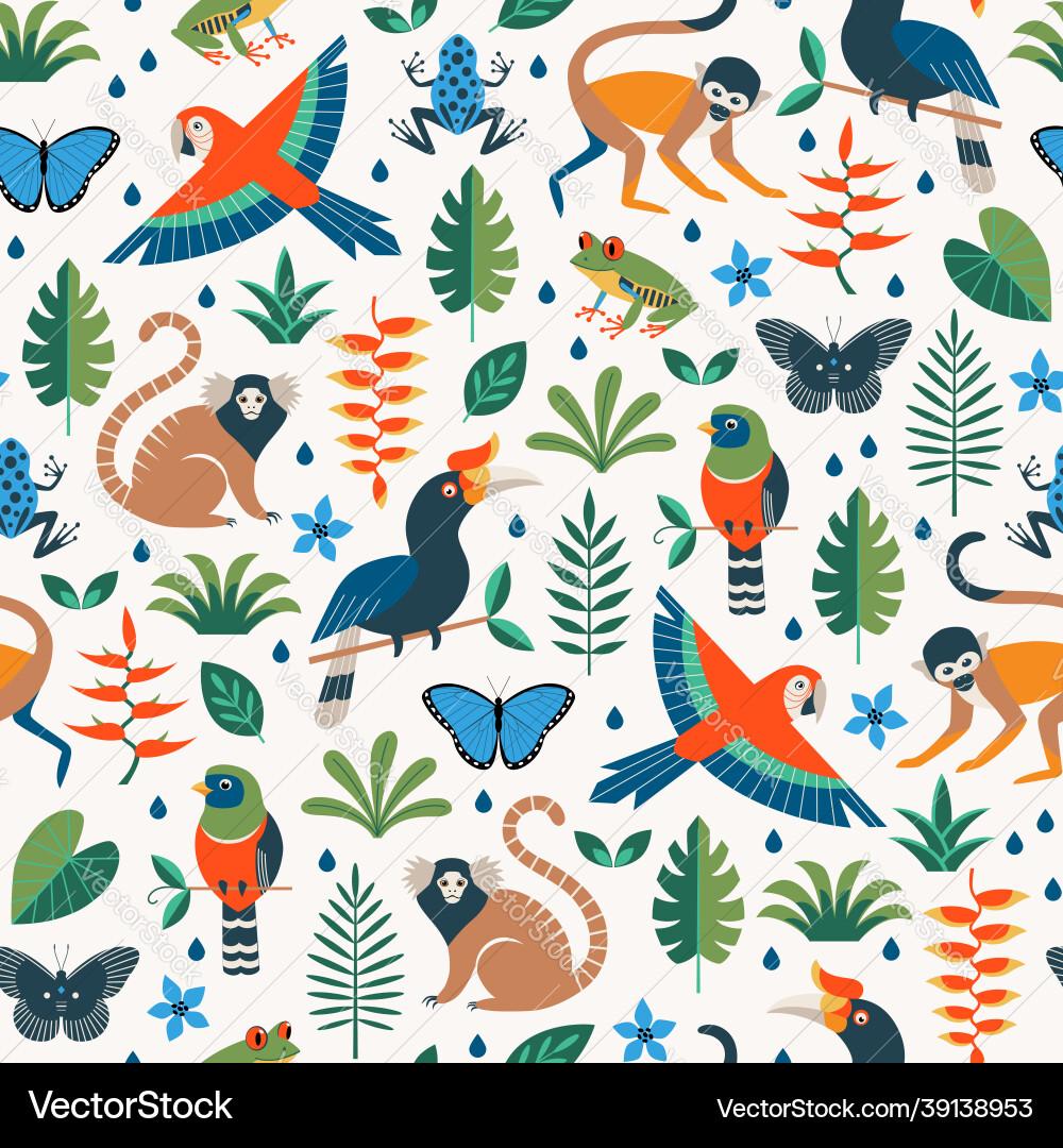 Tropical Jungle Pattern Vector Image