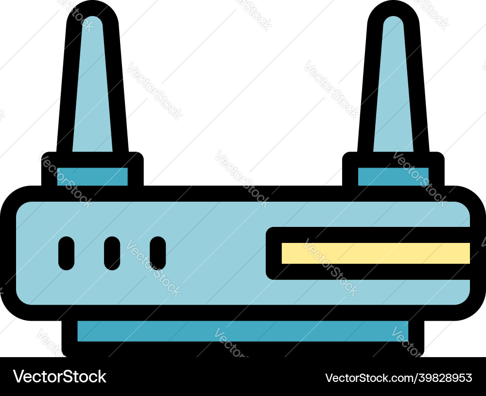 Wifi router interface icon color outline Wifi router interface icon color outline vector image