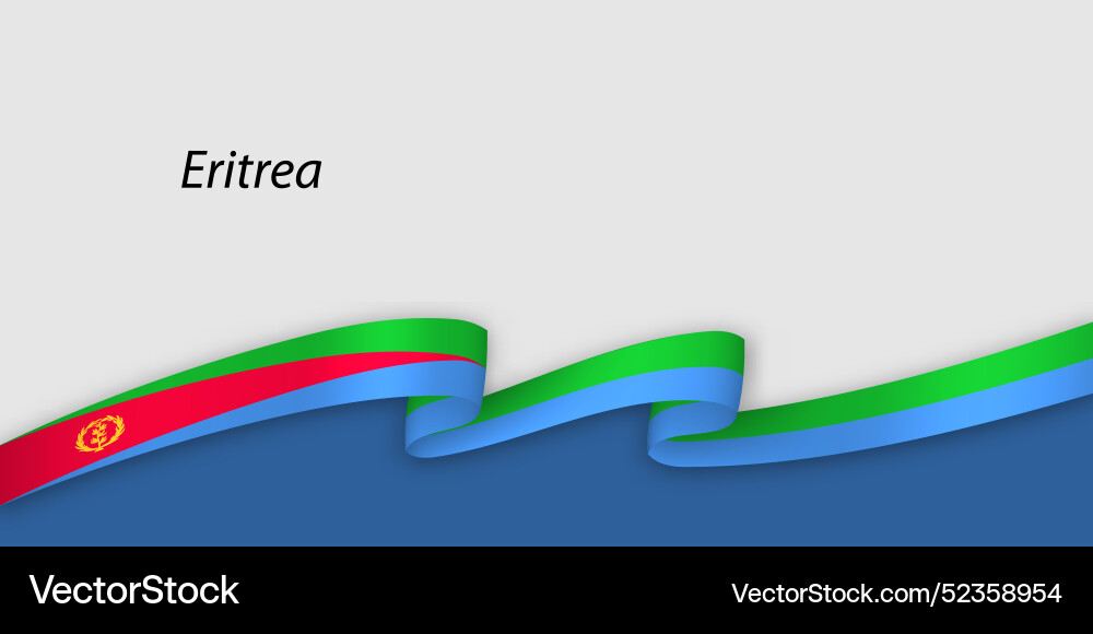 3d ribbon with national flag eritrea isolated 3d ribbon with national flag eritrea isolated vector image