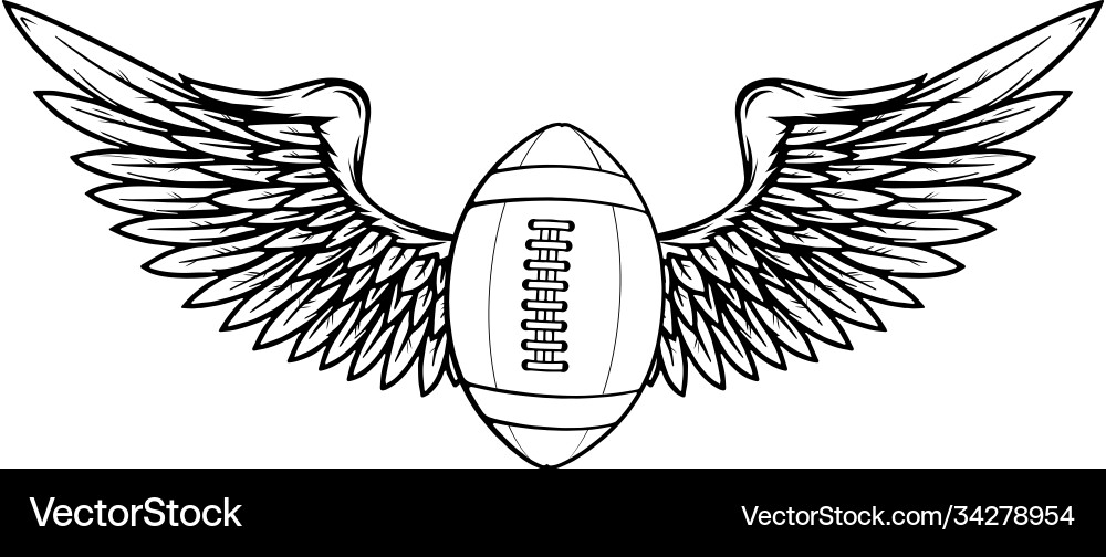 American football and wing – Royalty-Free Vector | VectorStock