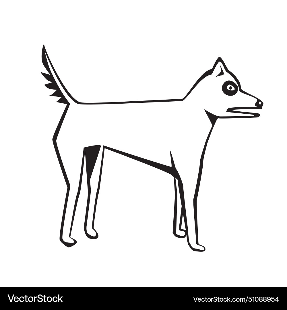 Cartoon dog isolated on white background Vector Image