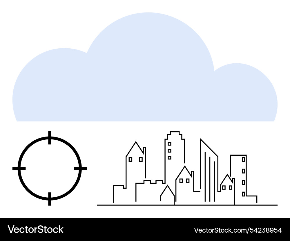 Cloud computing and cybersecurity concept Cloud computing and cybersecurity concept vector image