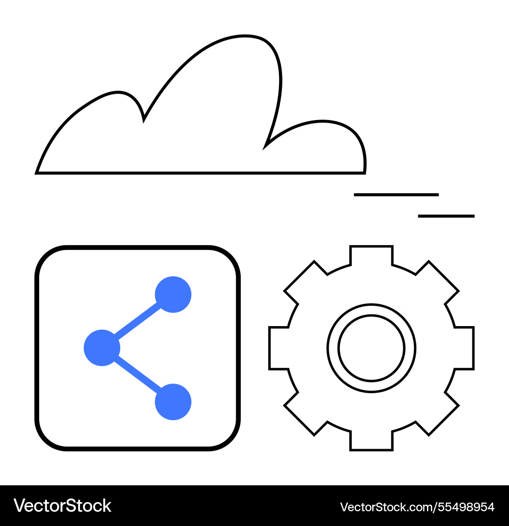 Cloud computing concept with data sharing icon Cloud computing concept with data sharing icon vector image
