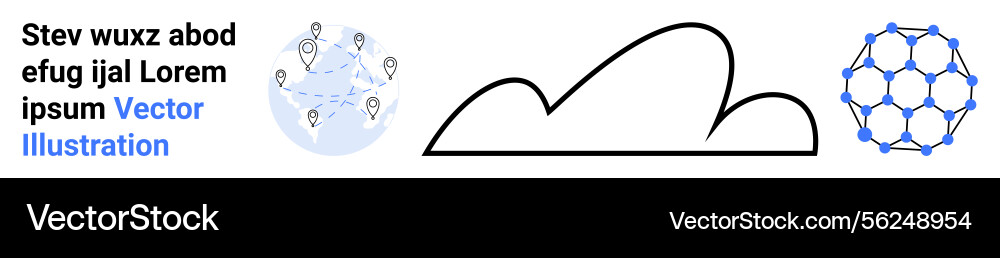 Cloud computing concept with map markers Cloud computing concept with map markers vector image