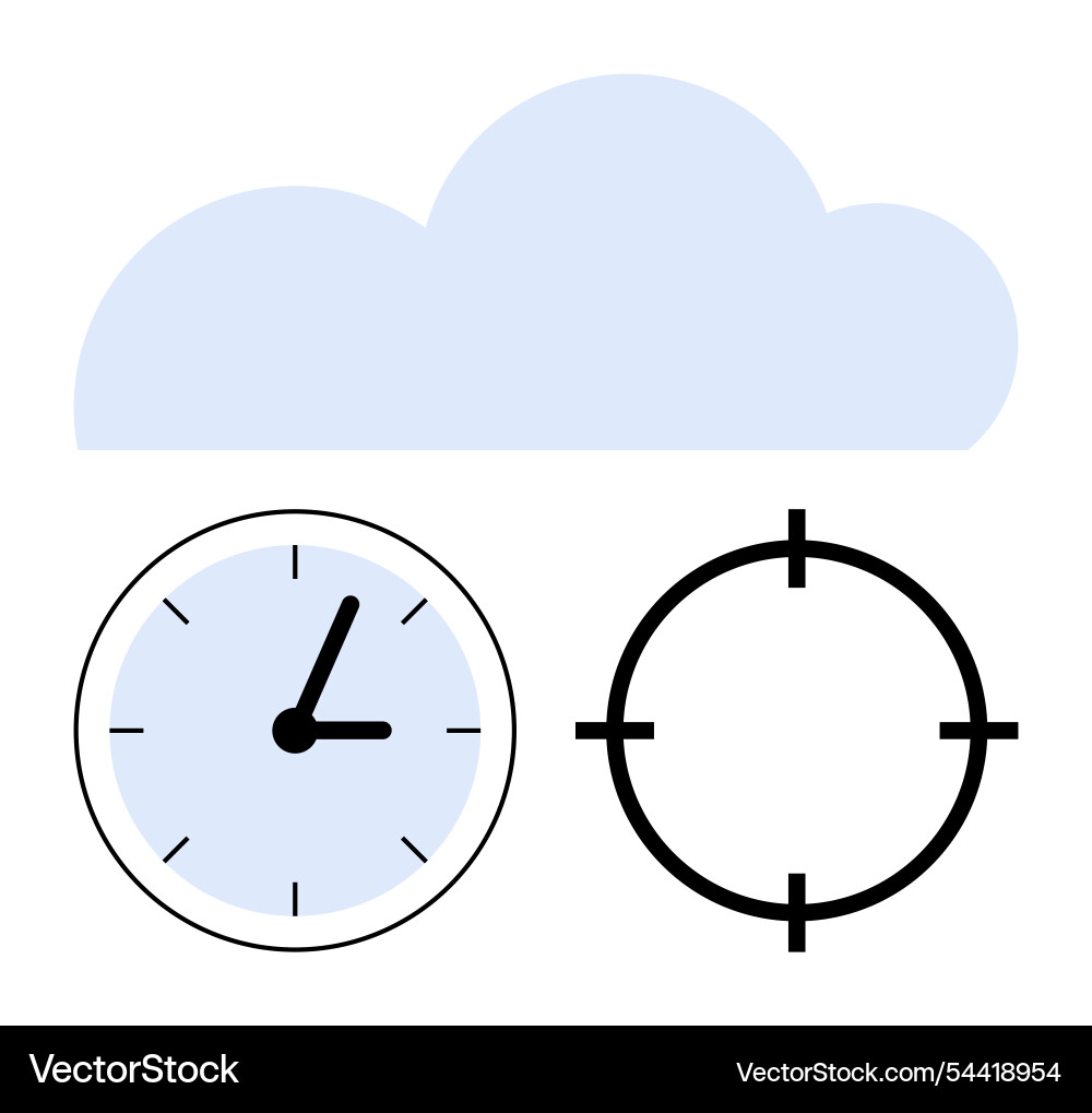 Cloud computing with time management and targeting Cloud computing with time management and targeting Vector Image