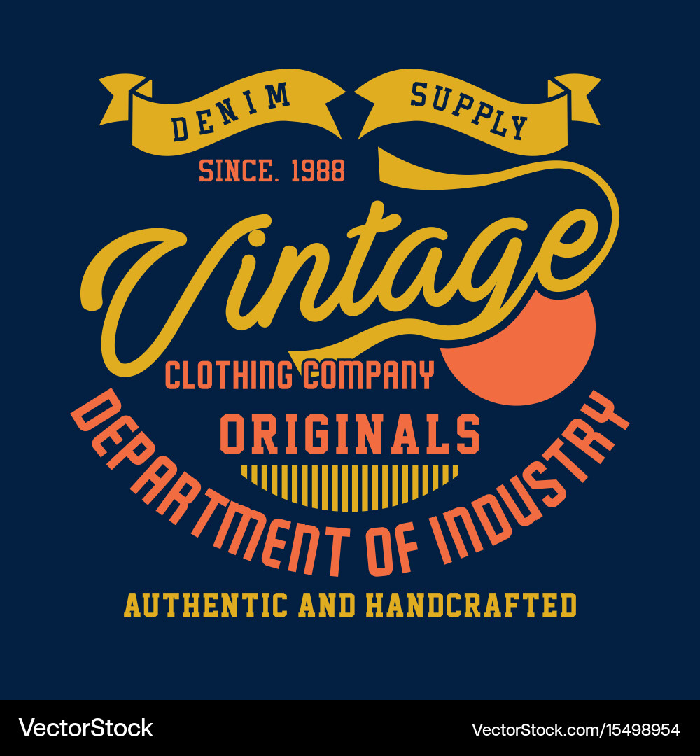 Denim supply vintage clothing company vector image