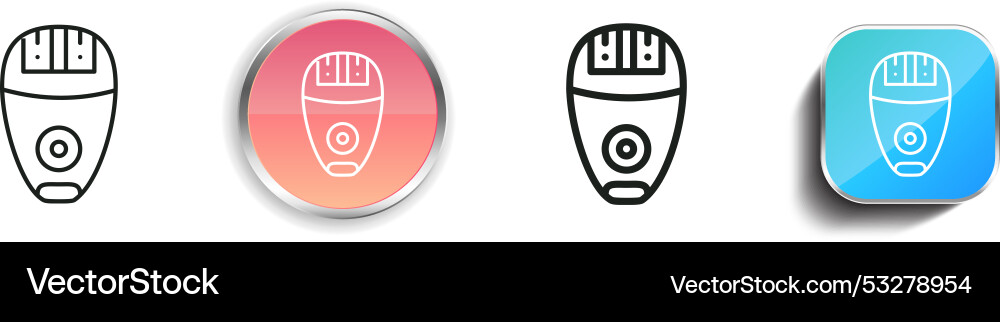 Depilator icon thin linear regular and button vector image