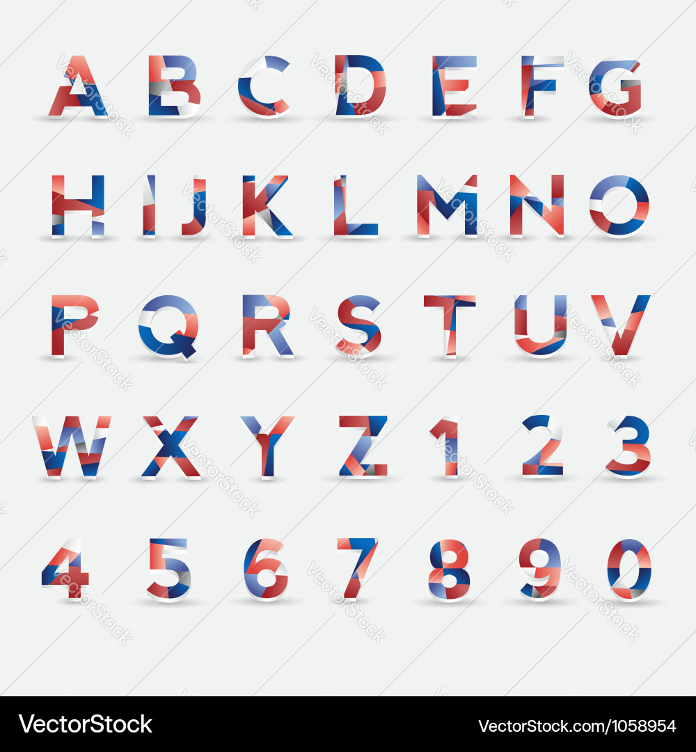 National Flag Font Vector Image