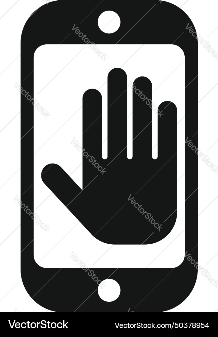 Phone palm scan icon simple rec tone data Vector Image