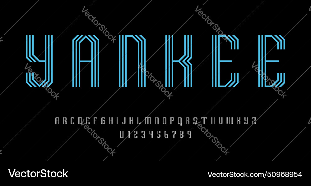 Set of alphabets font letters and numbers Set of alphabets font letters and numbers vector image
