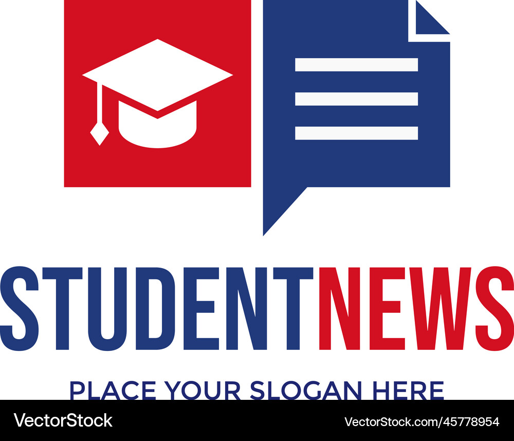 Student news logo template – Royalty-Free Vector | VectorStock