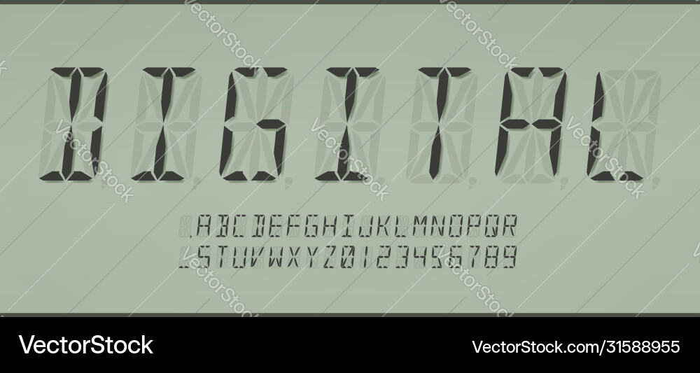 16-Segment LCD Font - Calculator Style vector image