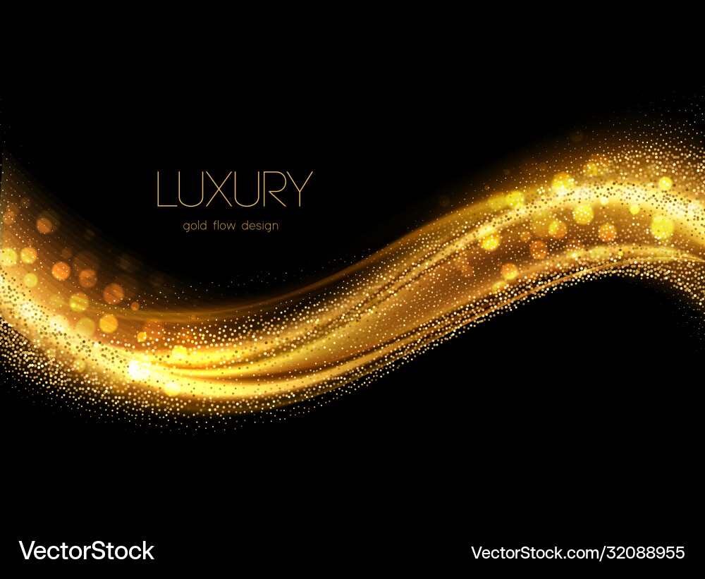 Abstract shiny color gold wave design element Abstract shiny color gold wave design element vector image