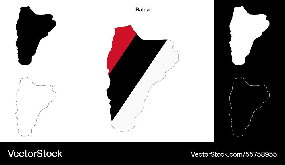 Balqa outline map Vector Image