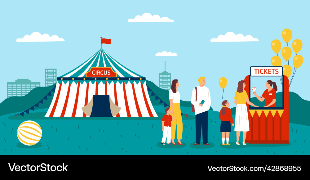 Circus flat Royalty Free Vector Image - VectorStock