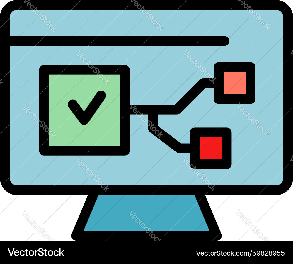 Computer interface icon color outline Computer interface icon color outline vector image