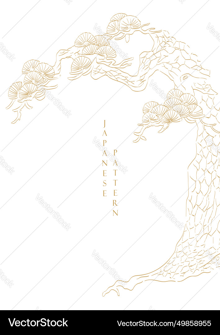 Hand drawn branch of bonsai tree or pine Hand drawn branch of bonsai tree or pine vector image