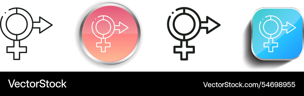 Heterosexual icon thin linear regular and button Heterosexual icon thin linear regular and button vector image