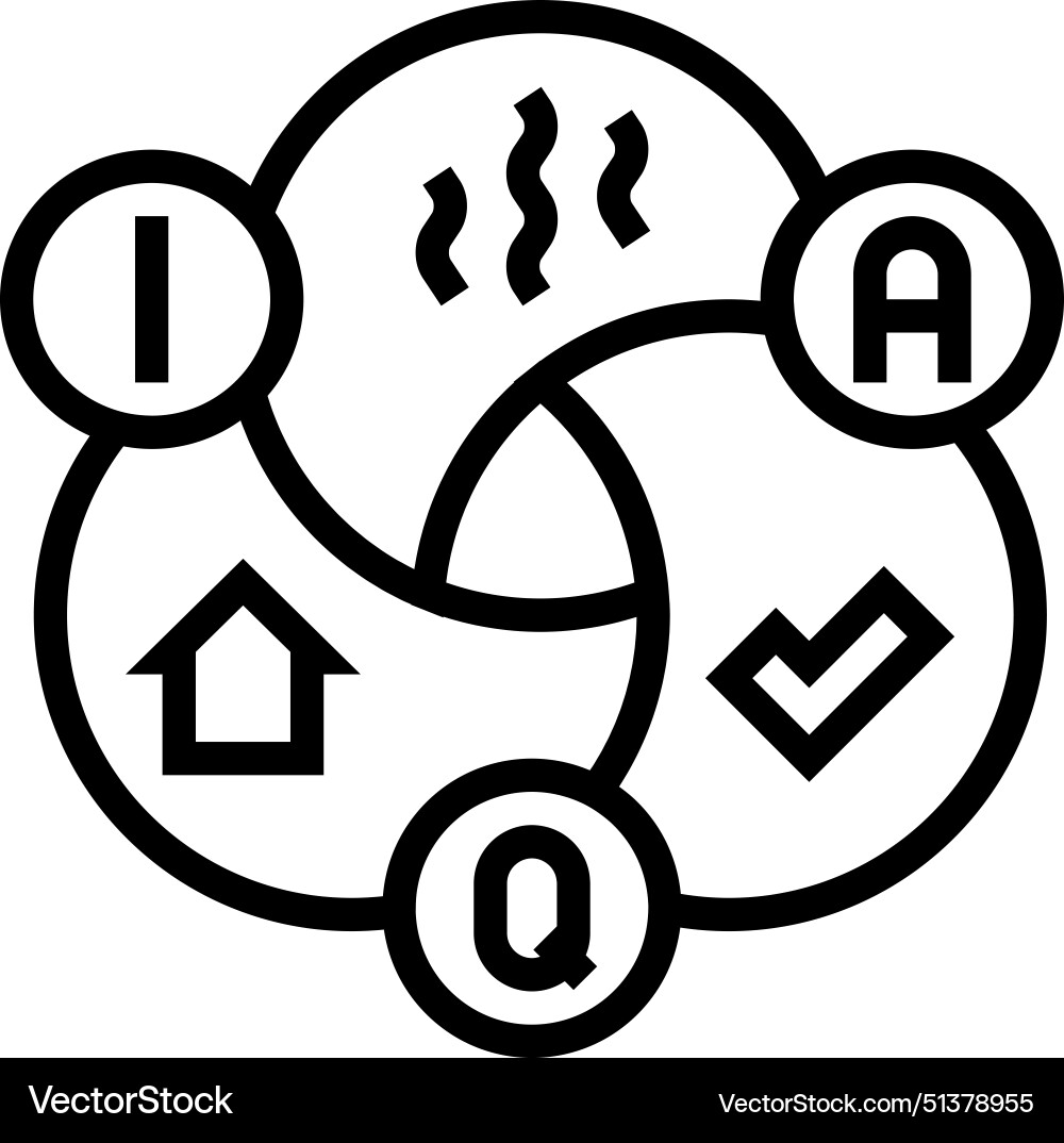 Indoor air quality iaq line icon Indoor air quality iaq line icon vector image