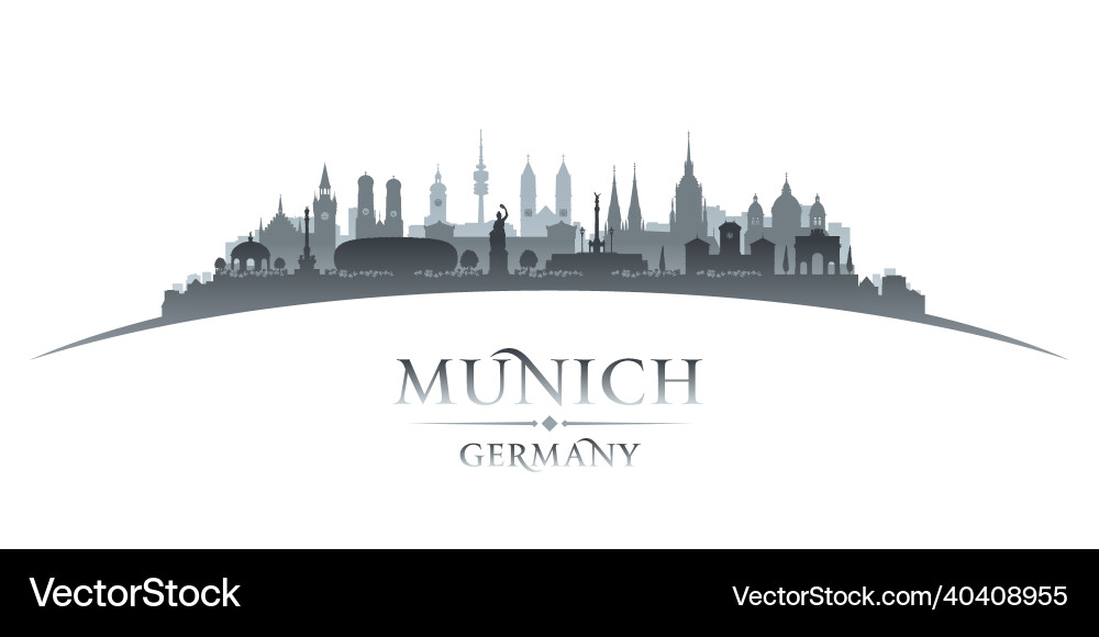 Munich Skyline Silhouette Vector Image