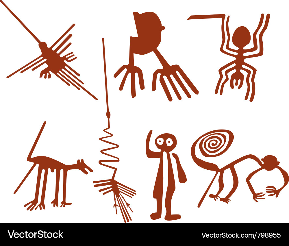 Nazca Lines Peru Geoglyphs Vector Image