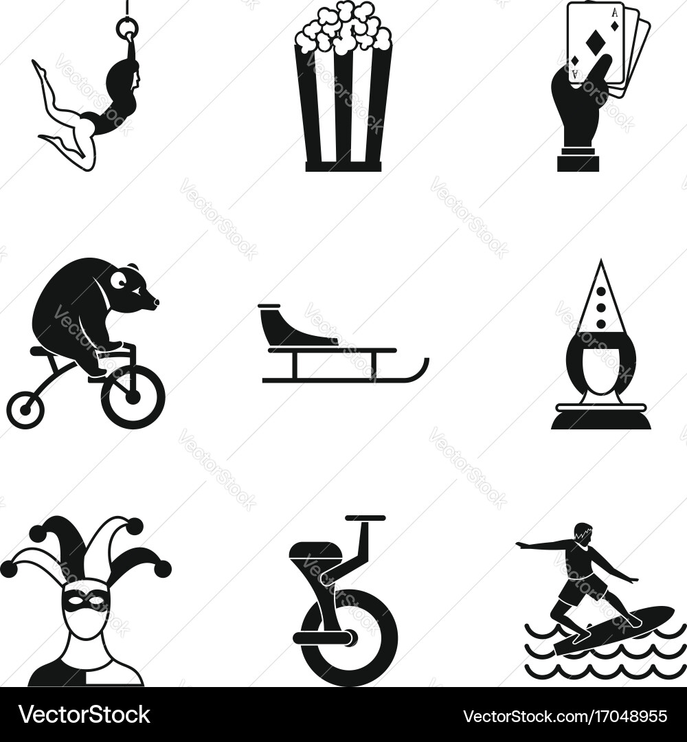 Pageant icons set simple style Vector Image