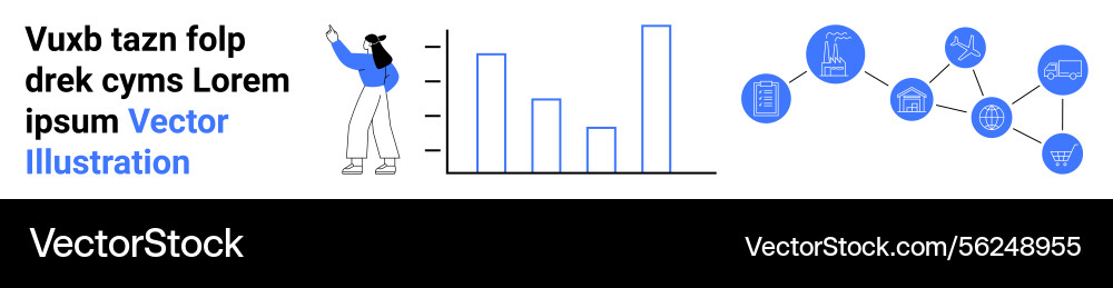 Professional analyzing data with bar chart Professional analyzing data with bar chart vector image