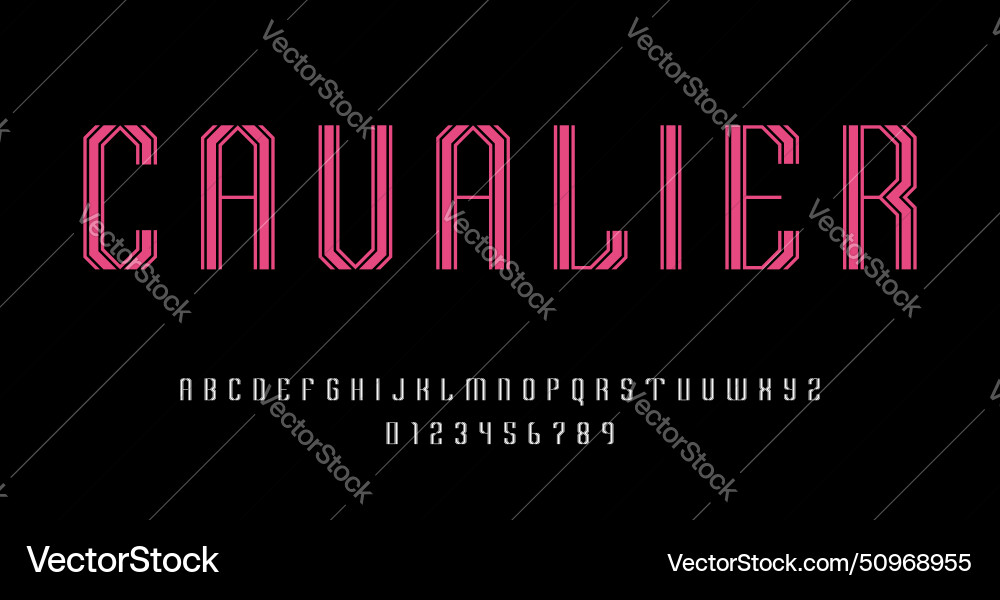 Set of alphabets font letters and numbers Set of alphabets font letters and numbers vector image