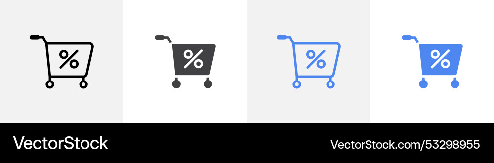 Shopping discount icon set use for web ui or app vector image