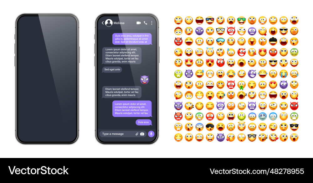 Smartphone messaging app user interface Vector Image