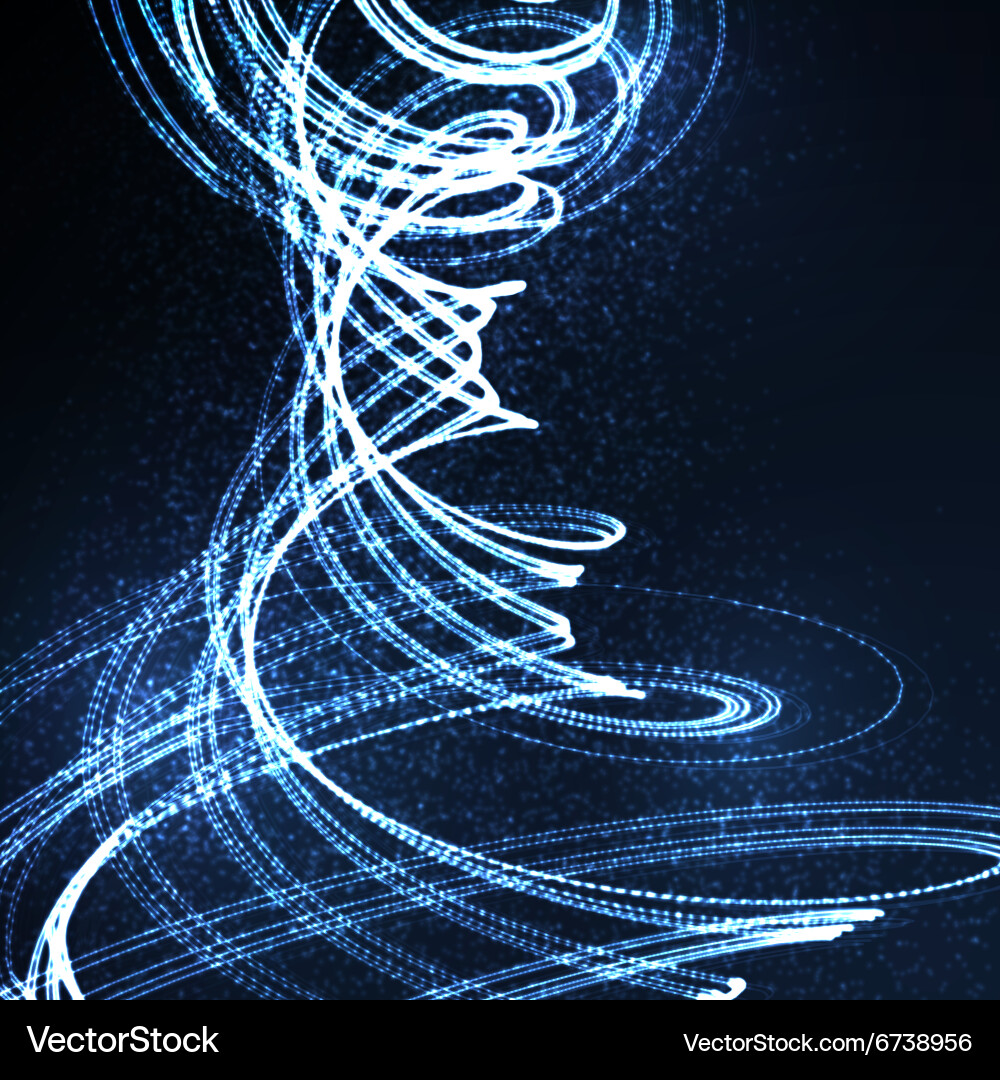 3d illuminated distorted helix shapes vector image