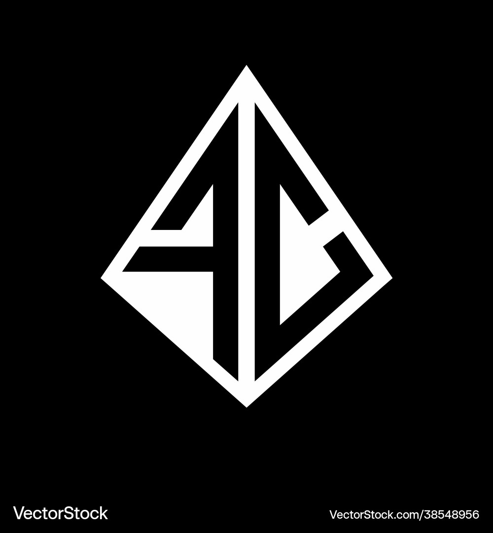 Fc logo letters monogram with prisma shape design Vector Image