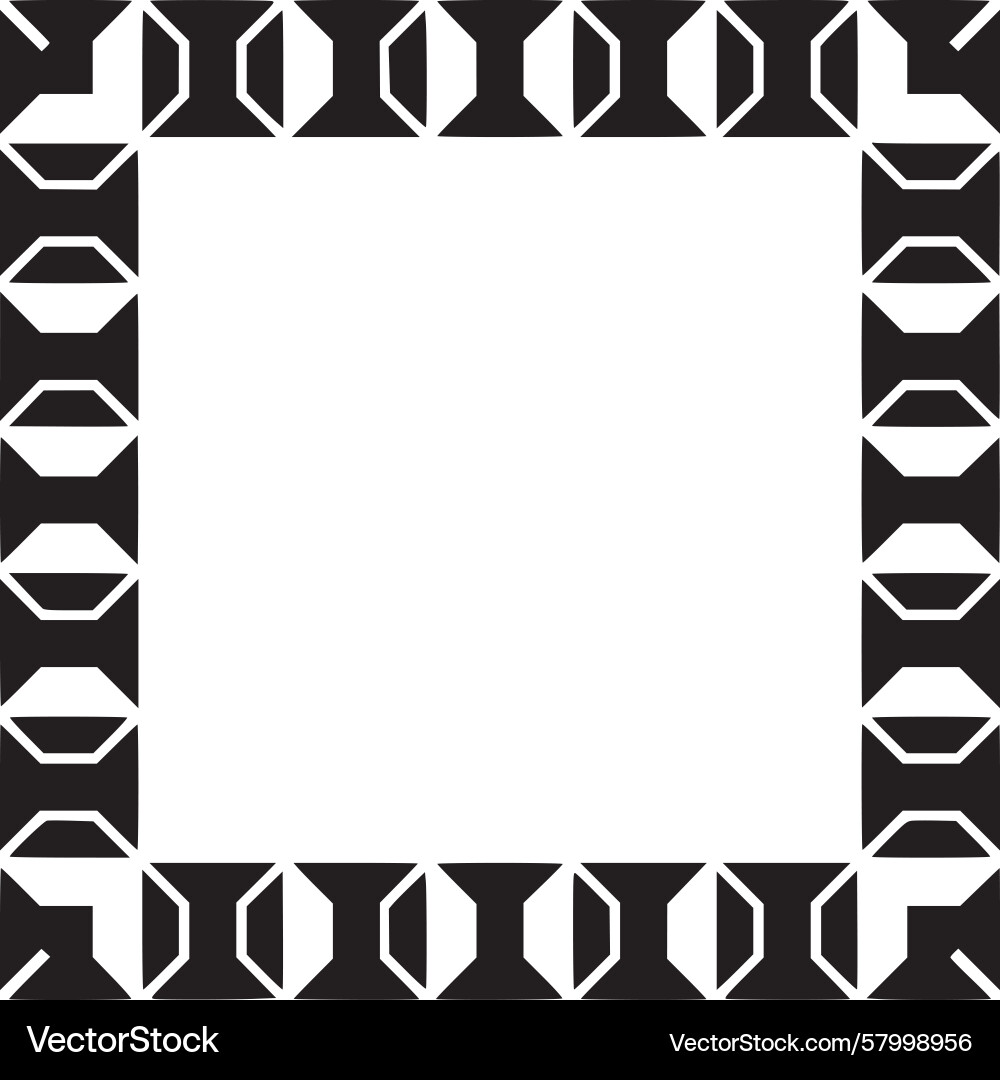 Geometric Frame Pattern - Square Tiles Vector Image