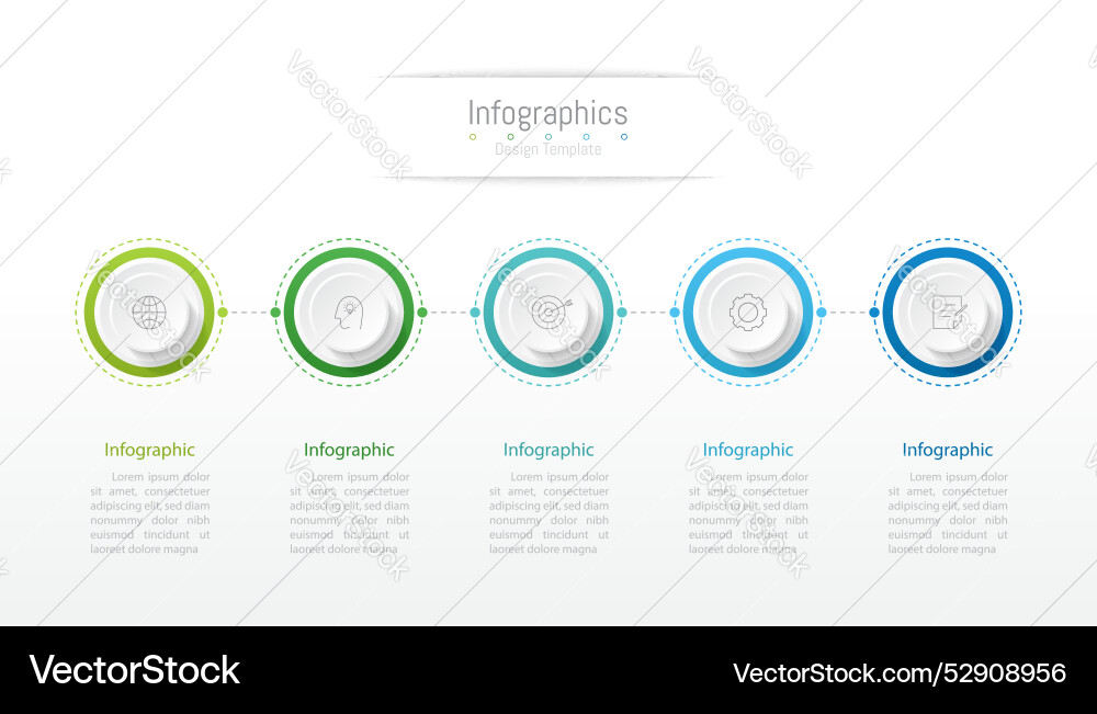 Infographic 5 options design elements Royalty Free Vector