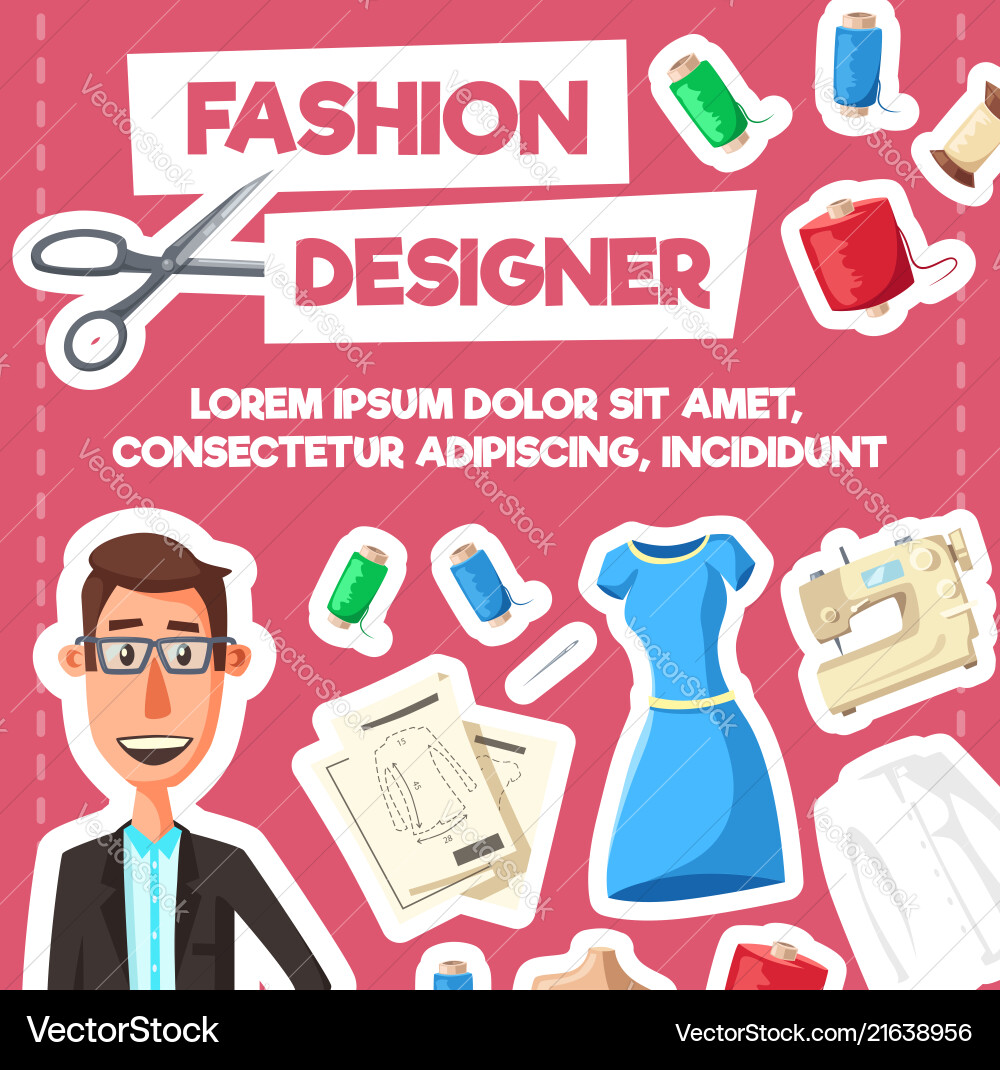 Mode Tailor Poster - Sewing Professional vektorbild