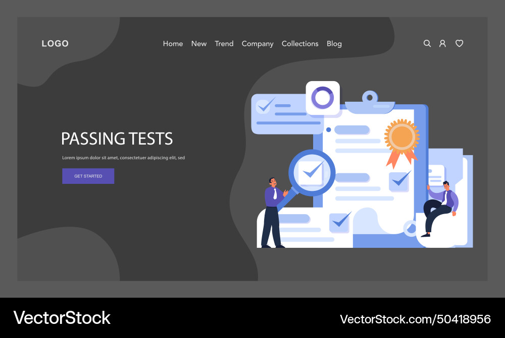 Passing tests concept flat Passing tests concept flat Vector Image