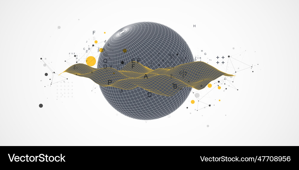 Sphere theme with connected lines in technology Sphere theme with connected lines in technology vector image