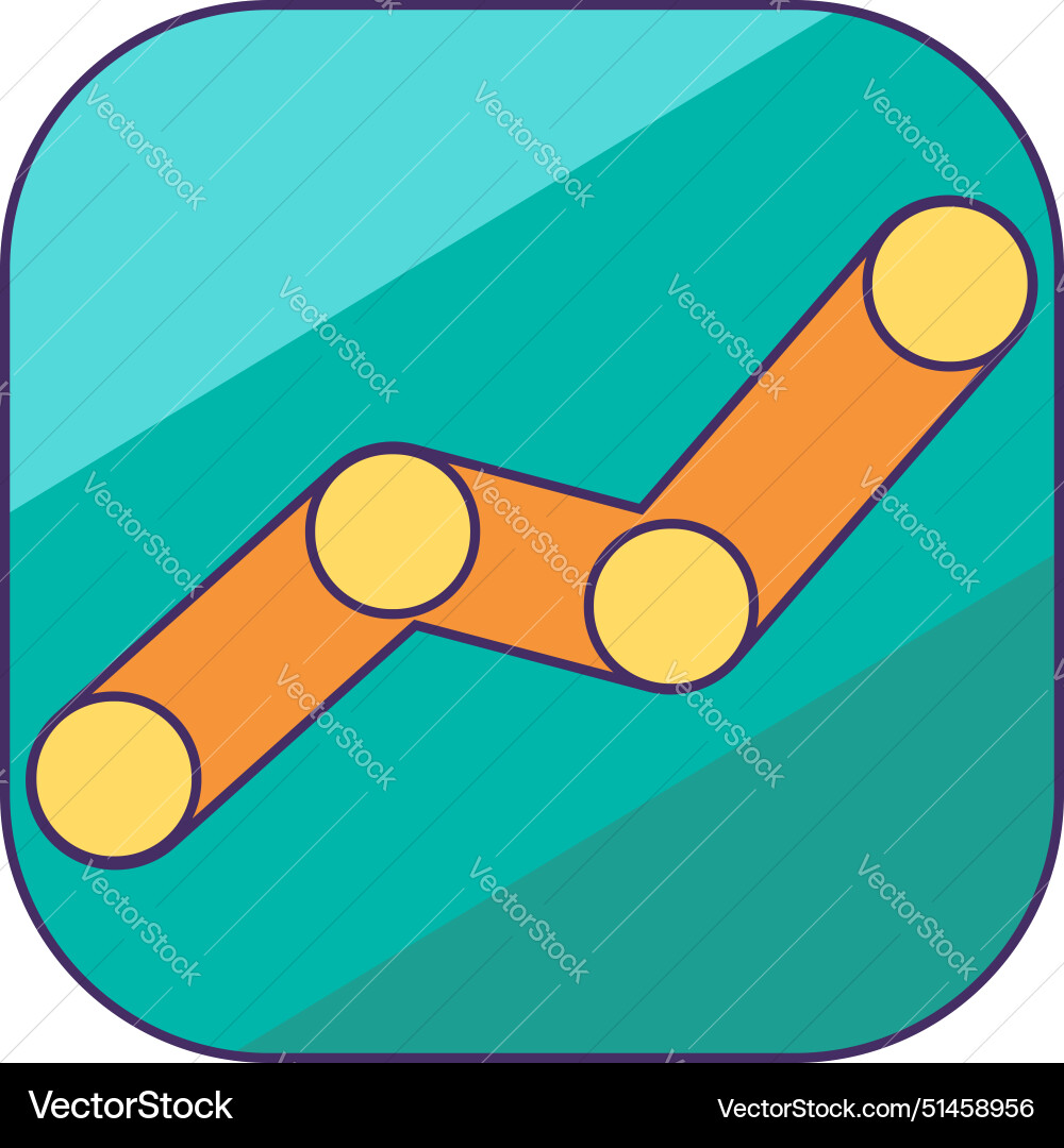 Square chart icon button application element Square chart icon button application element vector image