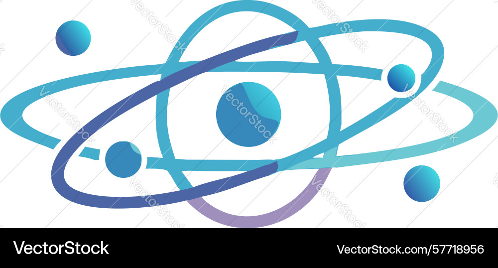 Stylized atomic structure symbolizing science Vector Image