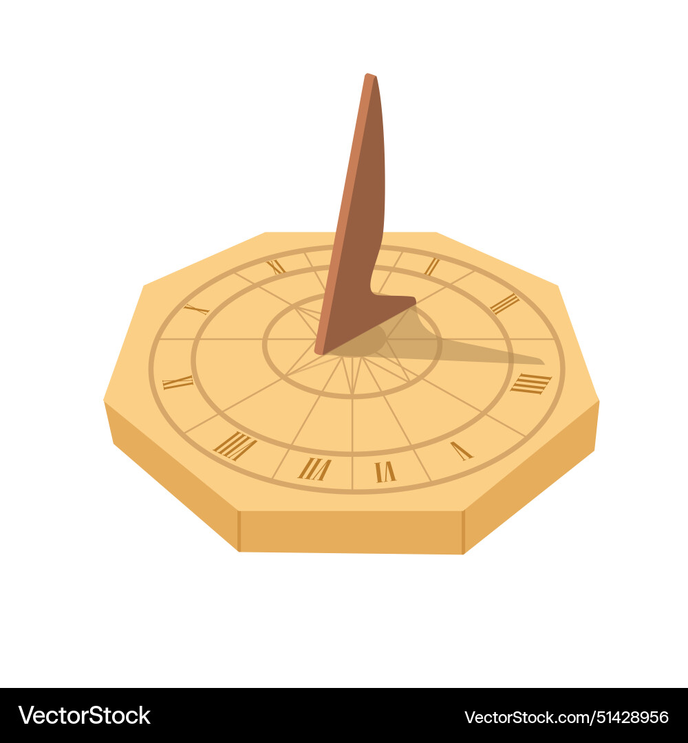 Sundial measure time by the sun Royalty Free Vector Image