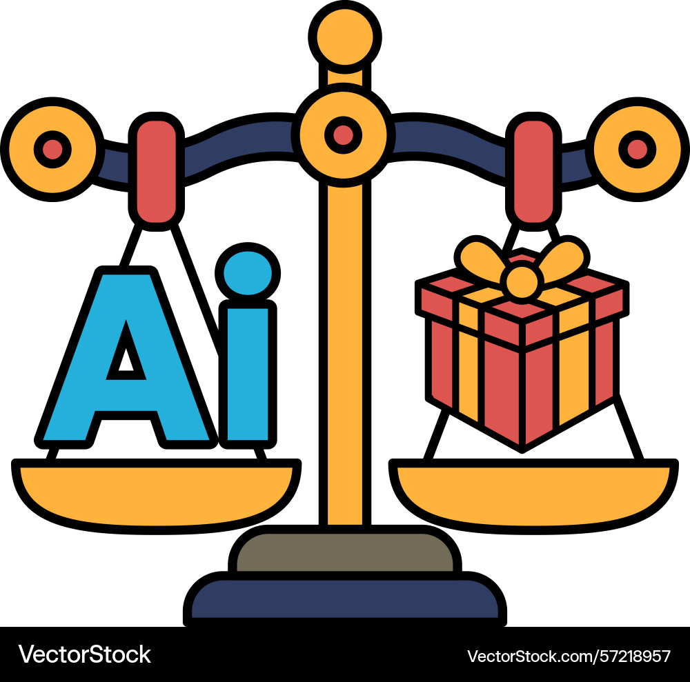 A scale with the word ai on one side and red A scale with the word ai on one side and red vector image