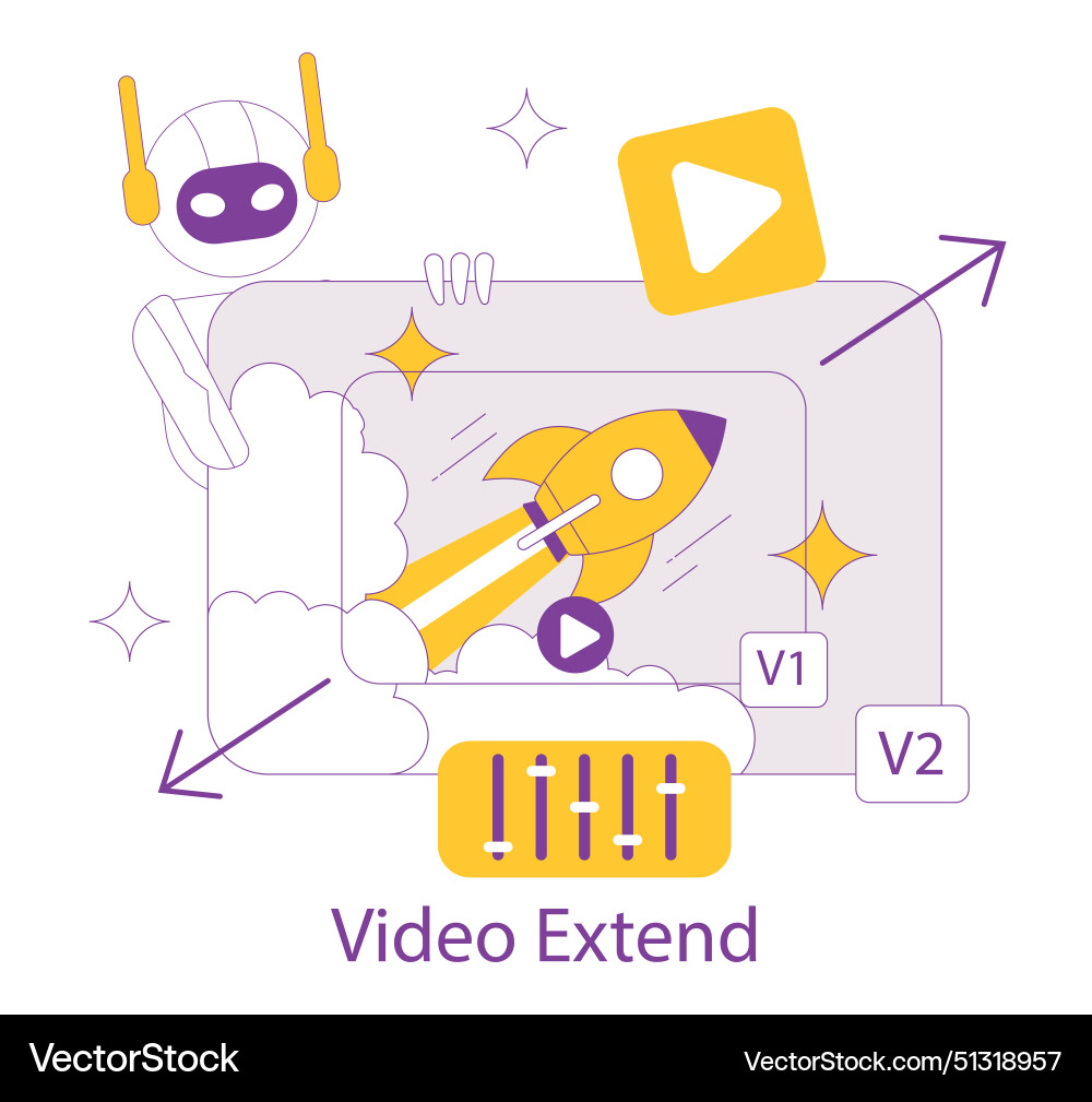 Ai for video creation flat Royalty Free Vector Image