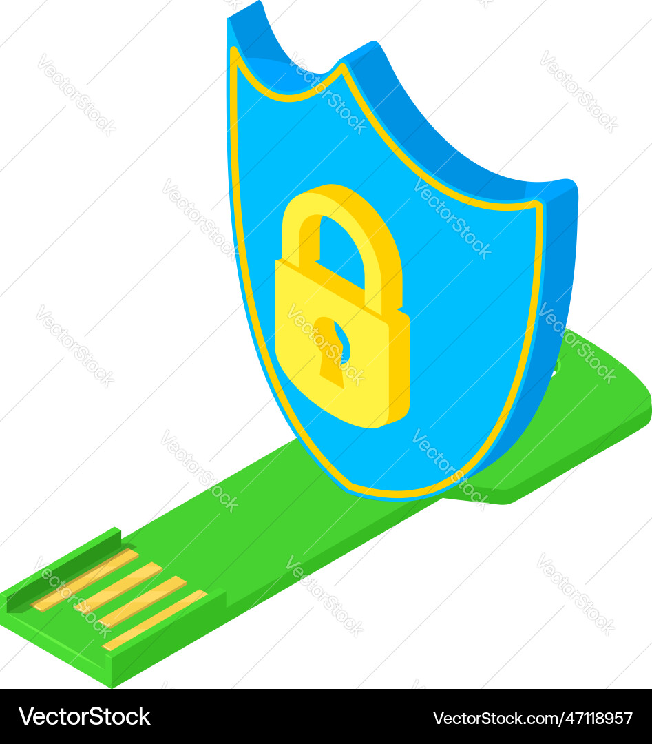 Data protected icon isometric shield Data protected icon isometric shield vector image