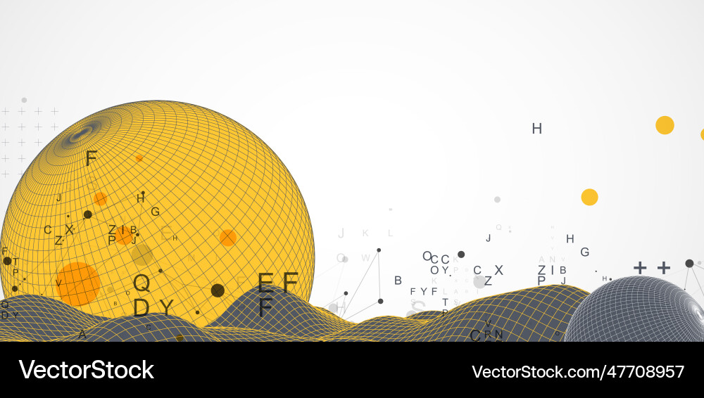 Sphere theme with connected lines in technology vector image