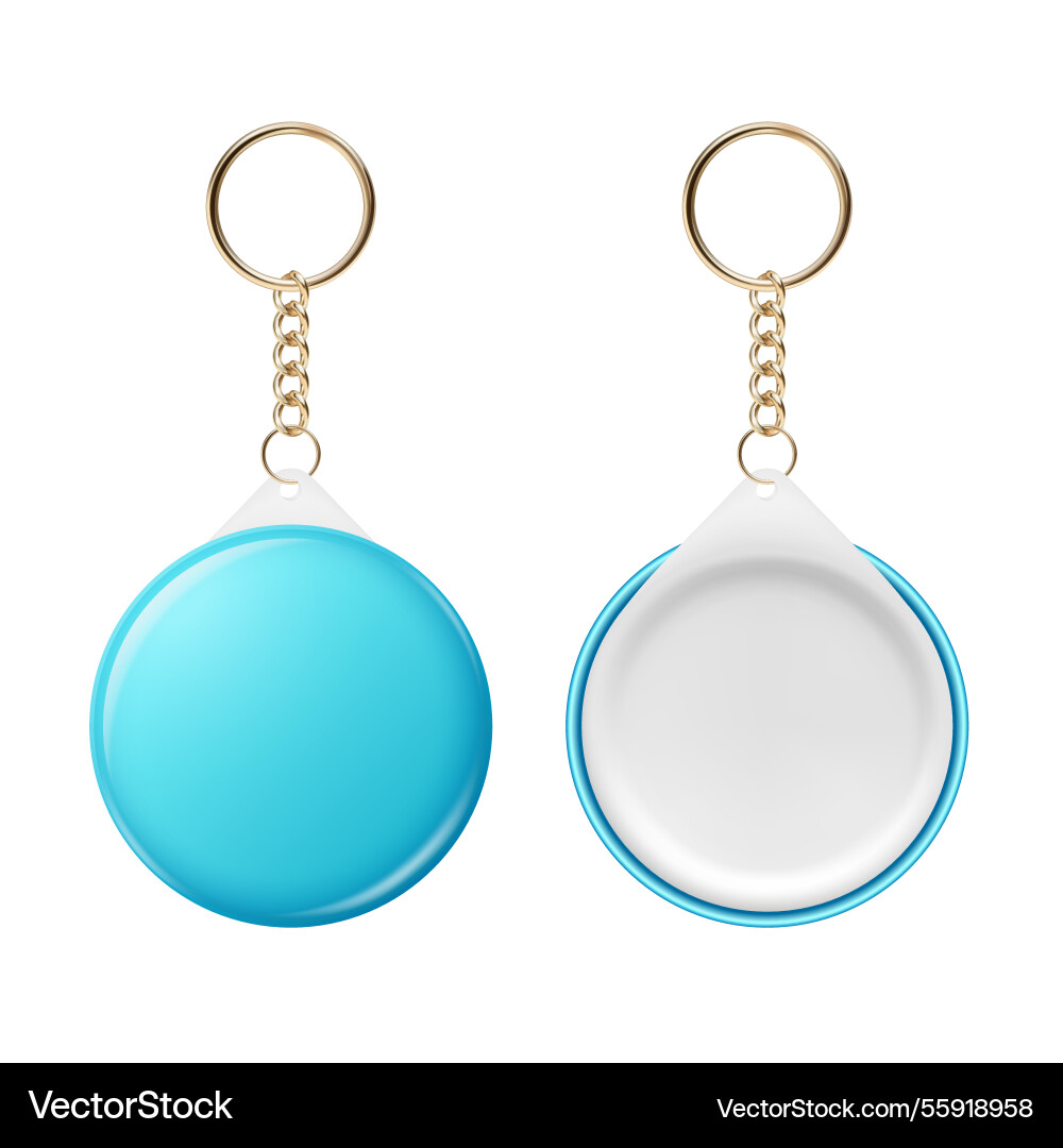 3d realistic round keychain design 3d realistic round keychain design vector image