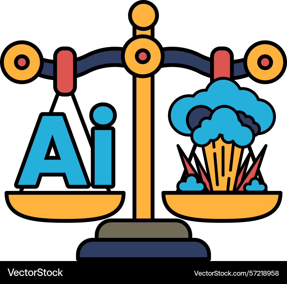 A scale with the letters ai on one side A scale with the letters ai on one side vector image