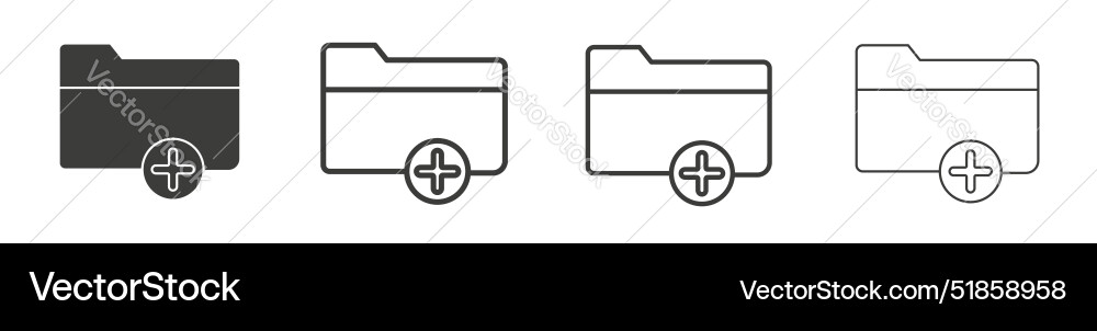 Add folder line icon collection new file sign Vector Image