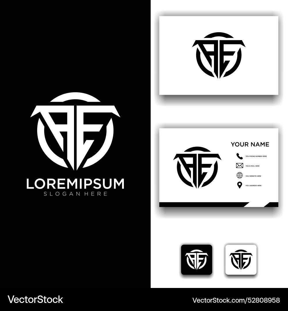 AE Initial Circle Logo - Modern Monogram Vector Image